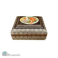 جعبه تمام خاتم گل و مرغ